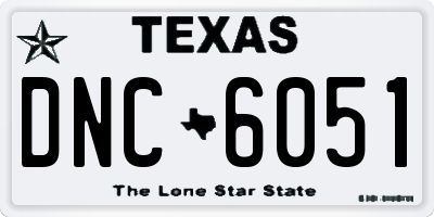 TX license plate DNC6051