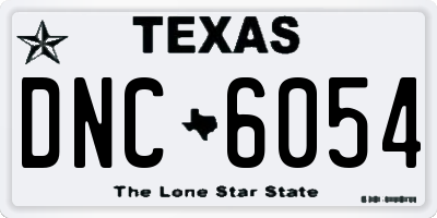 TX license plate DNC6054