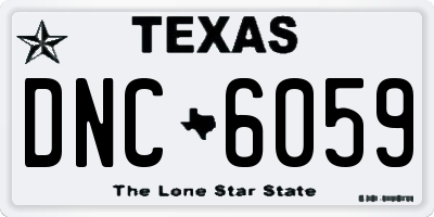 TX license plate DNC6059