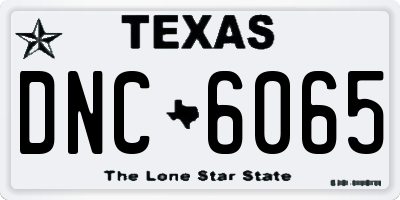 TX license plate DNC6065