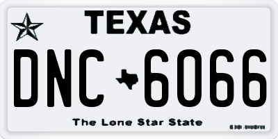 TX license plate DNC6066