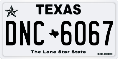 TX license plate DNC6067