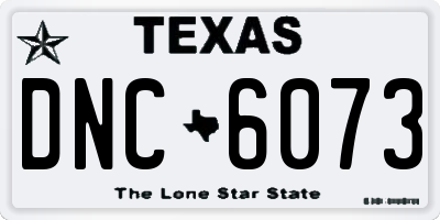 TX license plate DNC6073