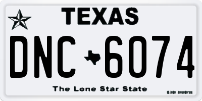 TX license plate DNC6074