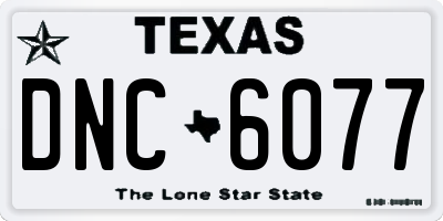 TX license plate DNC6077