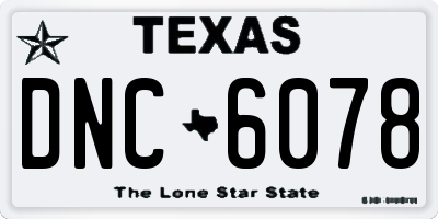 TX license plate DNC6078