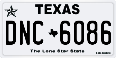 TX license plate DNC6086