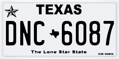 TX license plate DNC6087