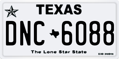 TX license plate DNC6088