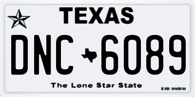 TX license plate DNC6089