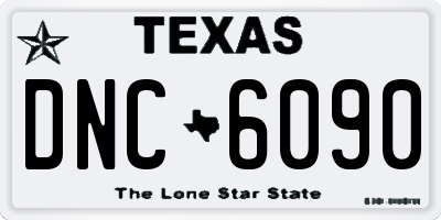 TX license plate DNC6090