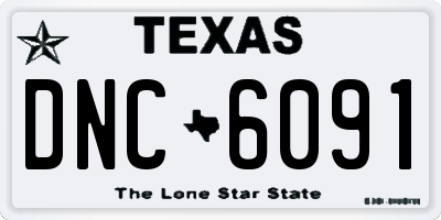 TX license plate DNC6091