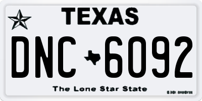 TX license plate DNC6092