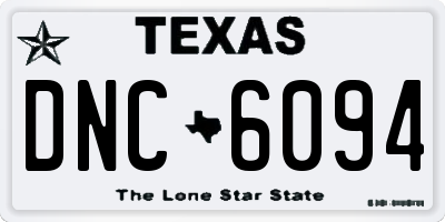 TX license plate DNC6094