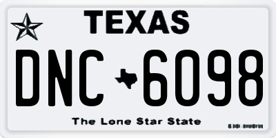 TX license plate DNC6098