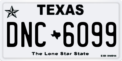 TX license plate DNC6099