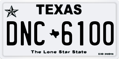 TX license plate DNC6100