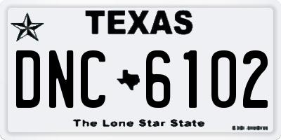 TX license plate DNC6102