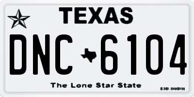 TX license plate DNC6104