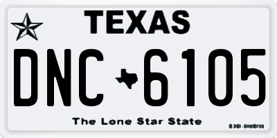 TX license plate DNC6105