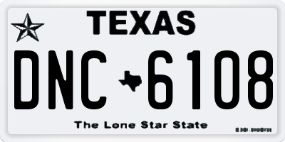 TX license plate DNC6108