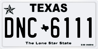 TX license plate DNC6111