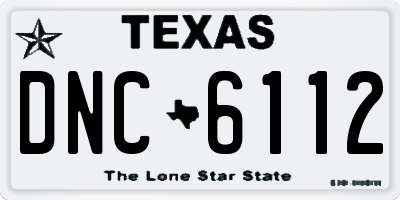 TX license plate DNC6112