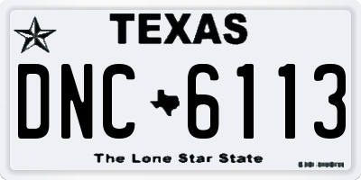 TX license plate DNC6113