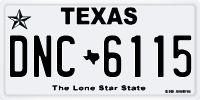 TX license plate DNC6115