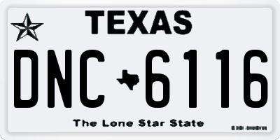 TX license plate DNC6116