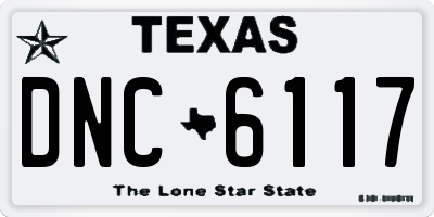 TX license plate DNC6117