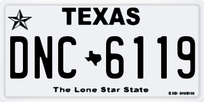 TX license plate DNC6119