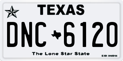 TX license plate DNC6120