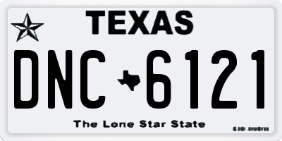 TX license plate DNC6121