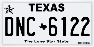 TX license plate DNC6122