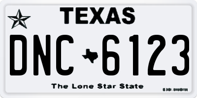 TX license plate DNC6123