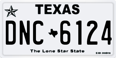 TX license plate DNC6124