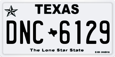 TX license plate DNC6129