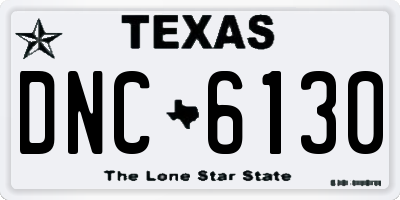 TX license plate DNC6130