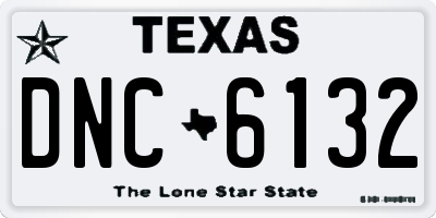 TX license plate DNC6132