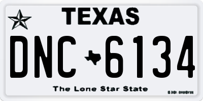 TX license plate DNC6134