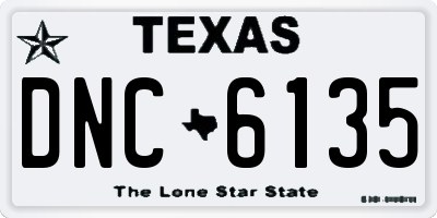 TX license plate DNC6135