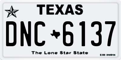 TX license plate DNC6137