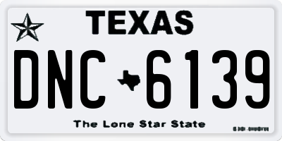 TX license plate DNC6139