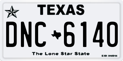 TX license plate DNC6140