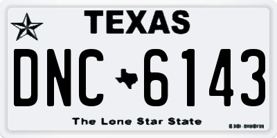 TX license plate DNC6143