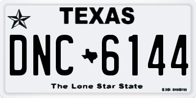 TX license plate DNC6144