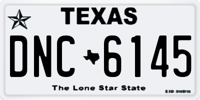 TX license plate DNC6145