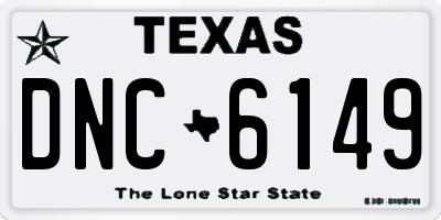 TX license plate DNC6149