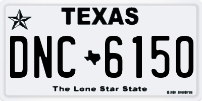 TX license plate DNC6150